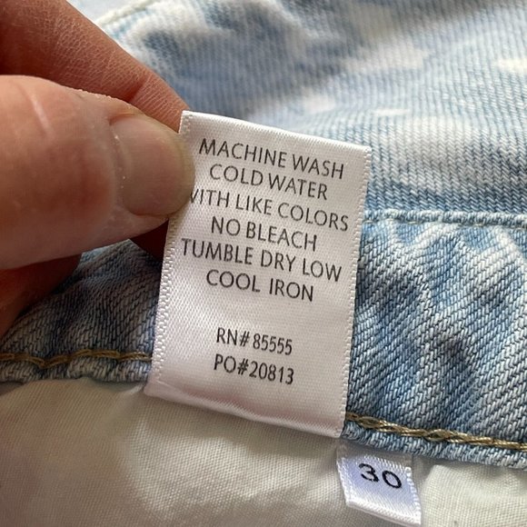 Pistola Fold-over High Rise Jeans Womens sz 30 Relaxed Straight-leg Crush Wash - Picture 9 of 9